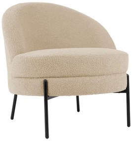 Fotoliu bej cu tapițerie din țesătură bouclé Noble – Leitmotiv