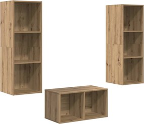 vidaXL Set comodă TV Stejar Artizanal 37 x 37 x 107 cm Lemn compozit