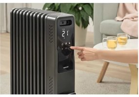 Sencor - Radiator electric pe ulei cu 11 aripioare, 1000/1200/2400 W, 230 V, Wi-Fi, negru