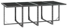 Set mobilier de gradina cu perne, 9 piese, gri, poliratan Gri, 219 cm table length, 8x fotoliu + masa, 1