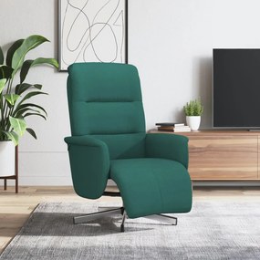 vidaXL Fotoliu rabatabil cu suport de picioare, verde închis, textil