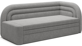 Canapea gri extensibilă/cu spațiu de depozitare cu tapițerie din țesătură bouclé cu colț pe partea dreaptă 223 cm Fabillo – ELTAP