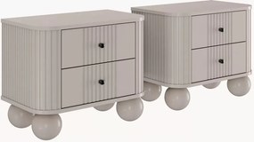 Set noptiere Vesper 56 cm - cașmir / mânere negre / picioare sferice