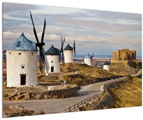 Tablou - Morile de vânt din Consuegra, Spania (90x60 cm)