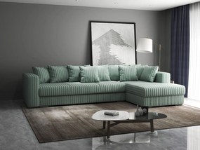 Colțar extensibil dumonde cu ladă de depozitare si sezut confortabil din spuma high-density, Gloria Ambience Mint II 320x183 cm