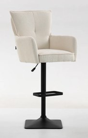 HR250KW Scaun Crem Boucle Bază Neagră