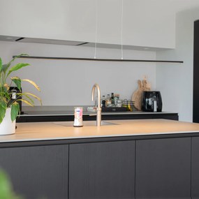 Lampă modernă suspendată neagră 150 cm cu LED inclus - Banda