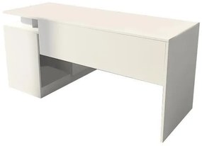 Birou Basak cu 2 Usi si Raft, Alb, 130 x 74 x 105 cm