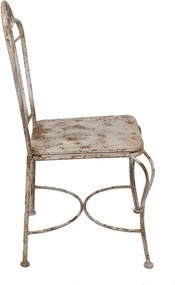 Scaun de exterior, alb, din metal, cu aspect vintage, Abeille