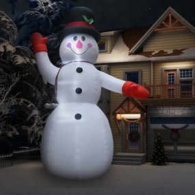 vidaXL Om de zăpadă gonflabil pentru crăciun cu led, ip44, 600 cm, xxl