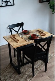 Masa bucatarie  lemn.seria wood A-620,pin natur-negru,100x59x75 cm, 30103