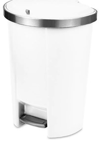 Coș de gunoi alb cu pedală din plastic 50 l – Addis