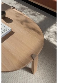 Măsuță de cafea în culoare naturală din lemn de stejar 100x180 cm Kulin – Gazzda