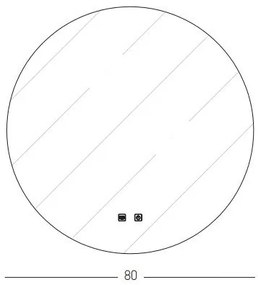 Oglinda baie cu iluminat LED MIRROR 36W 4000K ROUND 80cm
