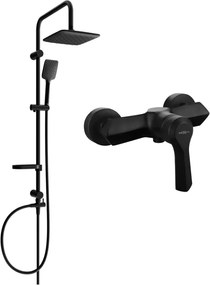 Mexen Sabre Sven set de duș aplicat cu paravan și baterie de duș, negru - 72140262-70