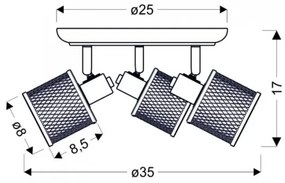 Spot CANABERA 3xE14/40W/230V