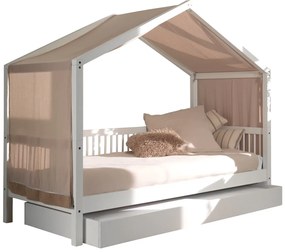 Set FORREST BEECH format dintr-un Pat copii Vipack (90 x 200 cm), un sertar și un set de textile.