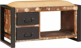 vidaXL Bancă cu spațiu de depozitare Multicolour Lemn masiv recuperat