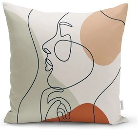 Față de pernă Minimalist Cushion Covers Pastel Drawing Face, 45 x 45 cm