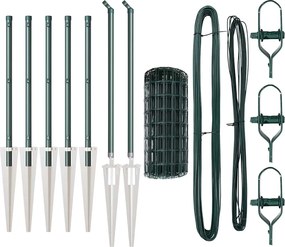 vidaXL Gard cu Stâlp Verde 0,6 x 10 m Oțel și PVC