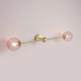 Aplica perete moderna alama cu 2 globuri de sticla roz Pink Pearl L