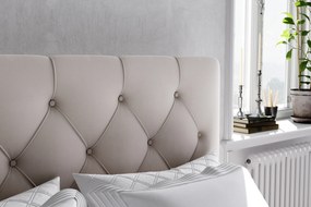 Pat matrimonial Boxspring 160 cm Ronda (crem) (cu sp. depozitare). 1020372