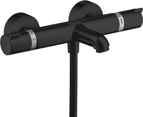 Baterie cada - dus termostatata Hansgrohe Ecostat Comfort negru mat
