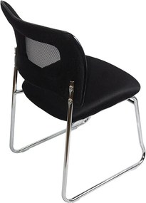 Scaun vizitator negru HRC 613F mesh cu cadru cromat tip sanie