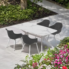 Masă de grădină Ballena cu blat de sticlă