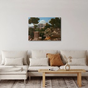 Tablou - Nicolas Poussin, Landscape with Saint John on Patmos, reproducere (70x50 cm)