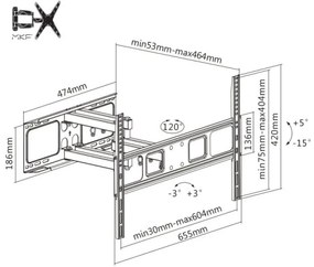 Suport TV reglabil de perete MK FLORIA MKF-17DP641 80" negru