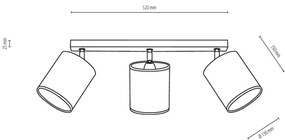 Spot-Light 56744374 - Lampă spot APRILLIA 3xE27/25W/230V stejar alb