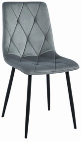 Scaun Bucatarie/Dining Fido Catifea Gri Inchis