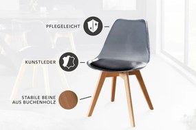 Set de 4 scaune, Lemn Fag Natur, Plastic Transparent, Scandinavia A-44165 VC