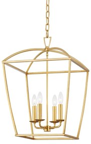 Lustra suspendata design felinar, Metal foita aurie, BRYANT