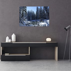 Tablou pădurii înzăpezite (90x60 cm)