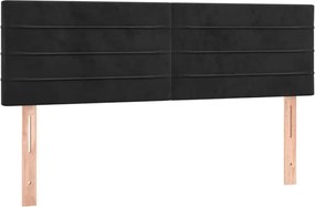 vidaXL Tăblii de pat, negru, 144x5x78/88 cm, catifea