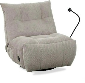 Fotoliu recliner MARCUS, maro deschis/negru, stofa clasica/metal, 84x1