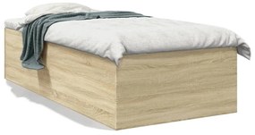 3280960 vidaXL Cadru de pat, stejar sonoma, 100x200 cm, lemn prelucrat