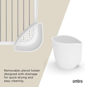 Scurgător de vase alb din oțel 36x28 cm Sinkin – Umbra