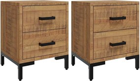 vidaXL Noptiere, 2 buc., 36x30x45 cm, lemn masiv de pin