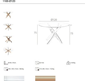 Masa rotunda design modern Veola auriu roze 120cm