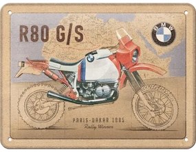 Placă metalică BMW - R80 G/S Paris Dakar, ( x  cm)