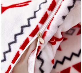 Lenjerie de pat din microplus RETRO CHRISTMAS alb + cearceaf din microplus SOFT 90x200 cm alb