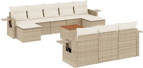 vidaXL Set canapele de grădină cu perne, 11 piese, bej, poliratan