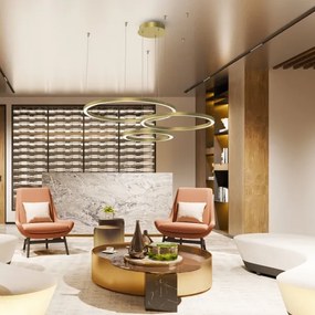 Lustră LED pe cablu GALAXIA LED/85W/230V aurie