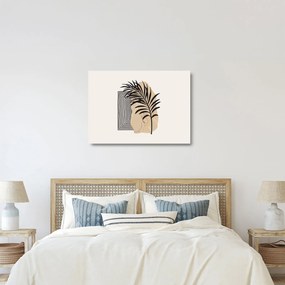 Tablou pe sticlă - Abstracție cu frunze tropicale N⁰3 (70x50 cm)