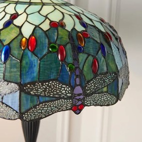 Endon 64069 - Lampă de podea Tiffany DRAGONFLY, 2xE27/60W/230V, Ø 50 cm