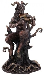 Statueta rasina si bronz, mitologia greaca, zeul Pan 24 cm