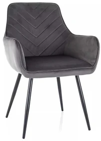 Scaun de bucătărie Maya Velvet, gri